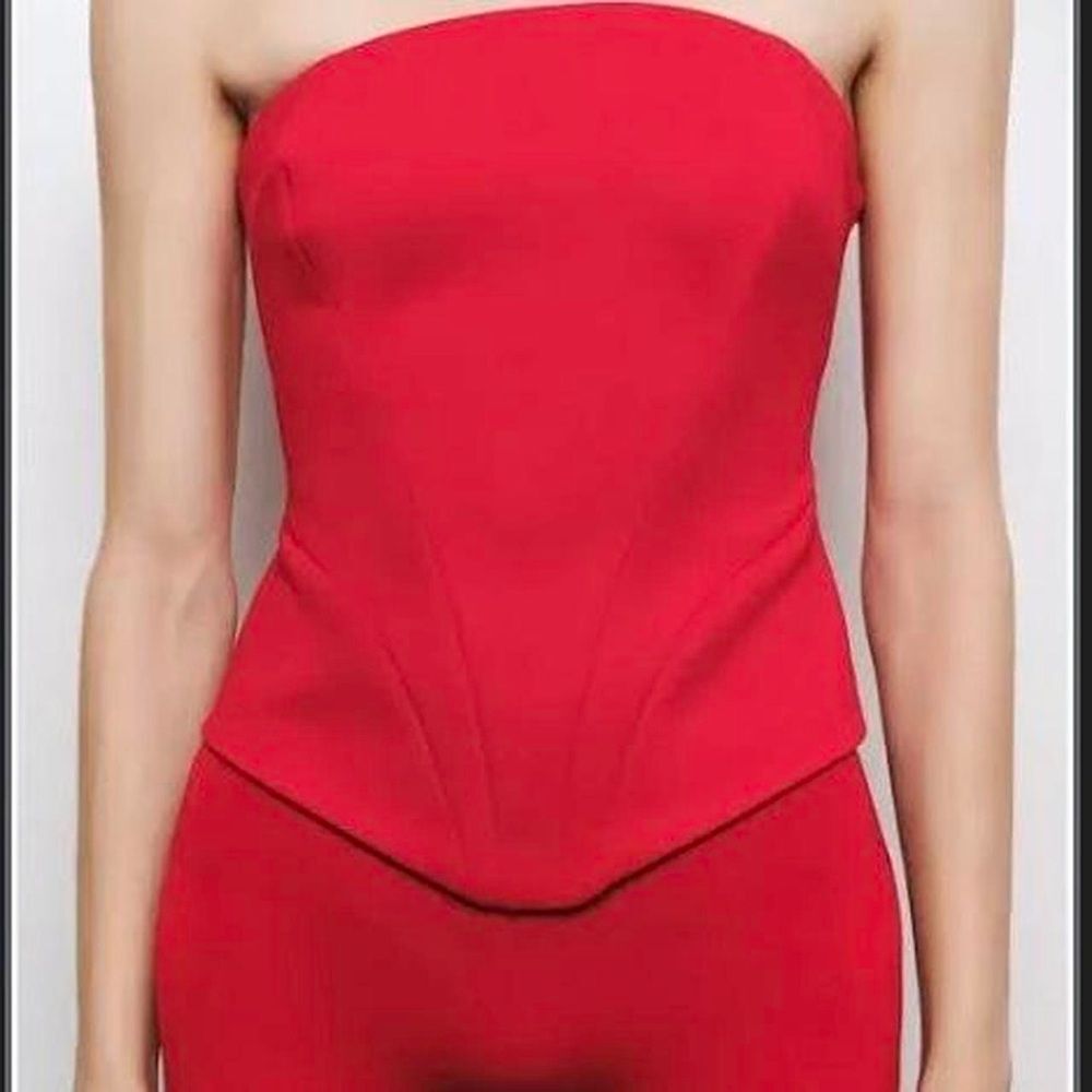 ZARA RED CORSET ASYMMETRICAL SIZE SMALL NWT